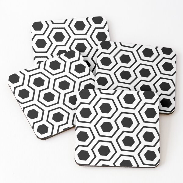 Item preview, Bold Black and White Honeycomb Hexagon Maze Pattern, Modern Scandi Art  designed and sold by PenguinForests.