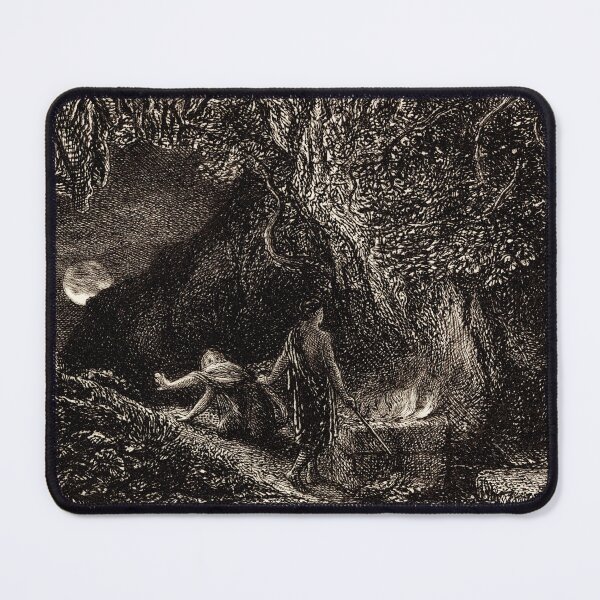 Item preview, A Wizard and His Accomplice Performing Incantations in a Forest During a Full Moon. Etching by S. Palmer and a.h. Palmer designed and sold by thevoidishungry.
