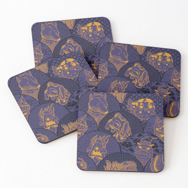 Item preview, Japanese monsters in scallop pattern designed and sold by JuneDao.