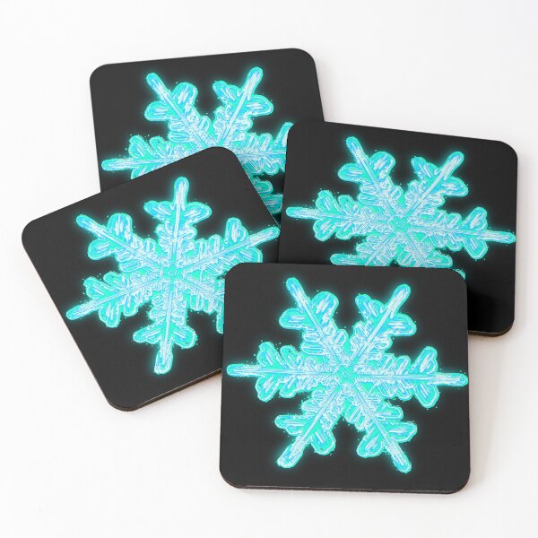 Item preview, Neon snowflake crystal - icy teal blue  designed and sold by Rosamint.