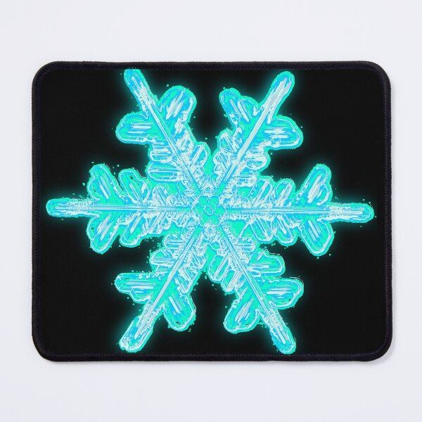 Item preview, Neon snowflake crystal - icy teal blue designed and sold by Rosamint.