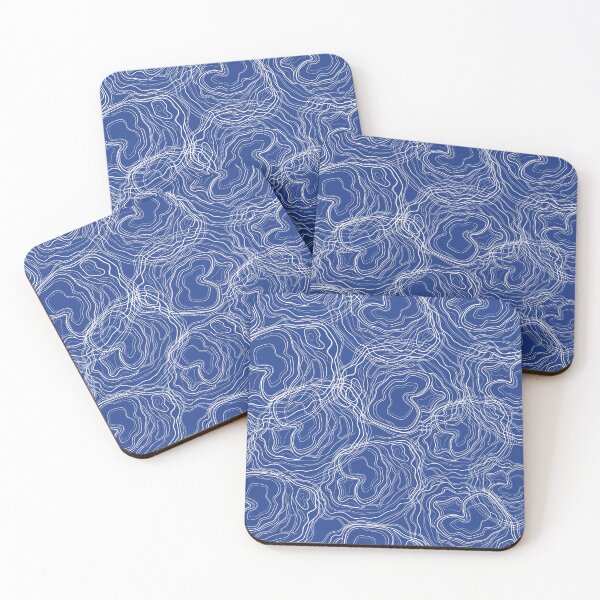 Item preview, Topography pattern - Topographic white and blue abstract groups designed and sold by KMCYZ.