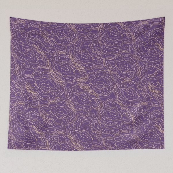 Item preview, Topography pattern - Topographic yellow and purple abstract groups designed and sold by KMCYZ.