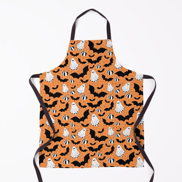 Item preview, Orange ghosts, pumpkins and batas pattern designed and sold by Ana Gorozpe.