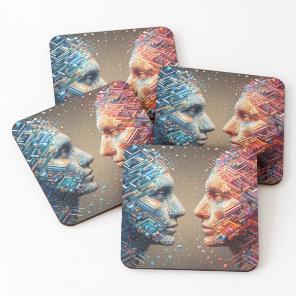 Item preview, Soulmates. Portrait made up of 3D Shapes designed and sold by AtithasosTragos.