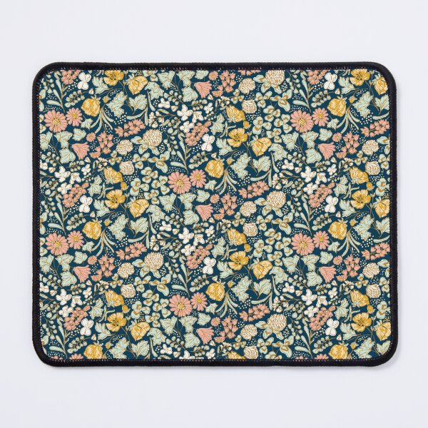 Item preview, Wildflower Meadow: Blossoms of Bluebells, Buttercups, and Clovers" Design for Dresses, Table Runners, and Throw Pillows in cream, pink, mint, gold, Liberty London style, ditsy florals designed and sold by Jean-Pham.