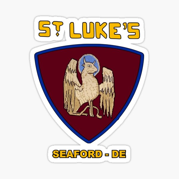 St Luke Winged Ox Shield Sticker