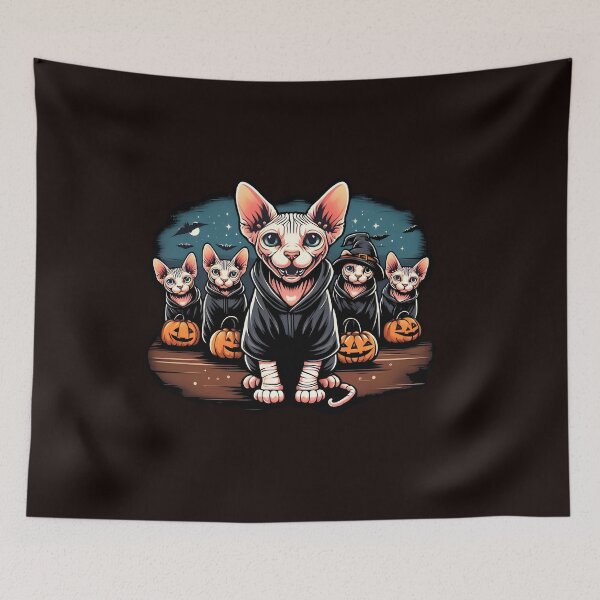 Item preview, Cat Halloween Sphynx T-shirt   Pumpkin Bat  designed and sold by KKinvest.