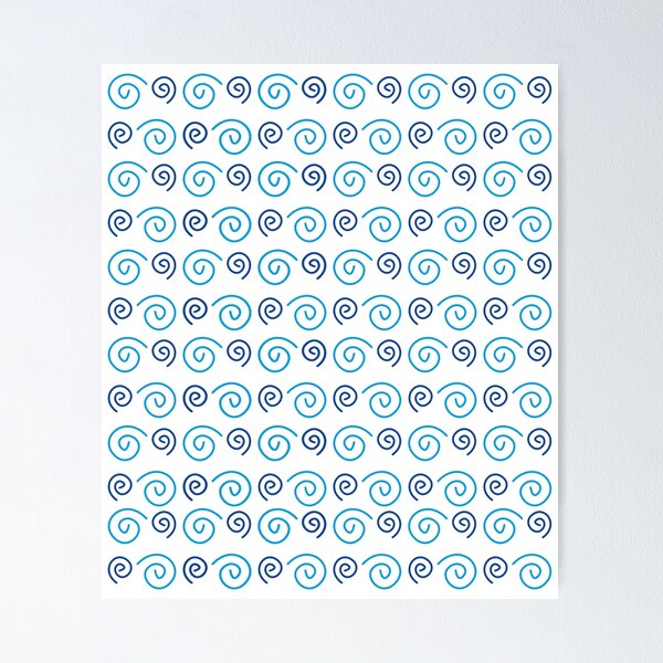 Item preview, geometric design blue spirals designed and sold by CREATINERY.