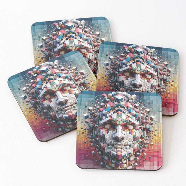 Item preview, Fractalized Portrait made up of 3D Shapes designed and sold by AtithasosTragos.