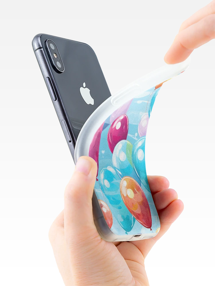 Thumbnail 4 of 5, iPhone Case, Colorful Balloons Pattern designed and sold by SamDoesDesign.