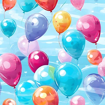 Artwork thumbnail, Colorful Balloons Pattern by SamDoesDesign