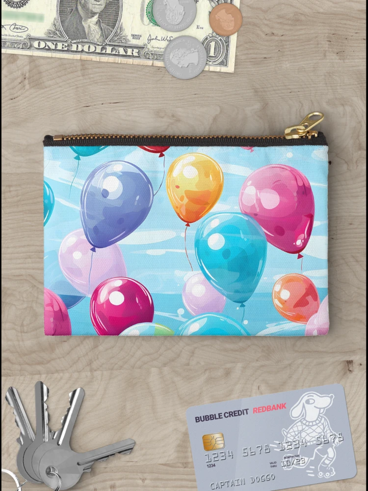 Thumbnail 3 of 4, Zipper Pouch, Colorful Balloons Pattern designed and sold by SamDoesDesign.