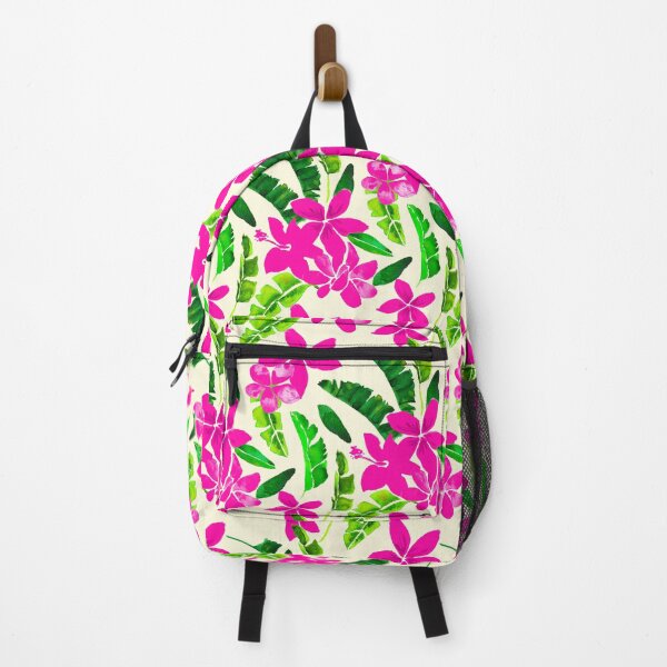 Item preview, Tropical Banana Leaf Hibiscus Pattern- Pink and Green designed and sold by KatrinMcgooganArt.