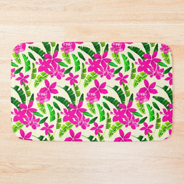 Item preview, Tropical Banana Leaf Hibiscus Pattern- Pink and Green designed and sold by KatrinMcgooganArt.