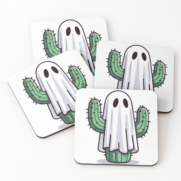 Item preview, "Prick or Treat" Cute Cactus Ghost Vector Art designed and sold by Organic Creeps.