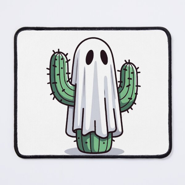Item preview, "Prick or Treat" Cute Cactus Ghost Vector Art designed and sold by Organic Creeps.