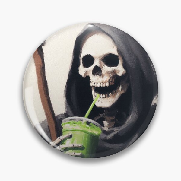Item preview, Grim Reaper drinking green smoothie designed and sold by Andreja's shop.