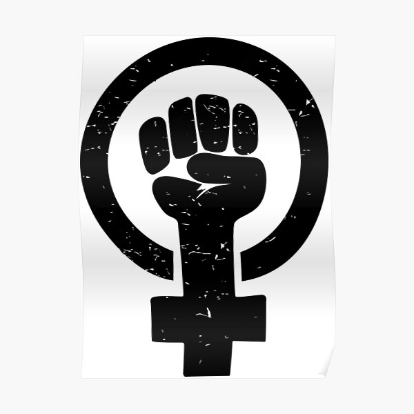 Feminist Raised Fist - Distressed Poster