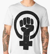 Feminist Raised Fist - Distressed Men's Premium T-Shirt