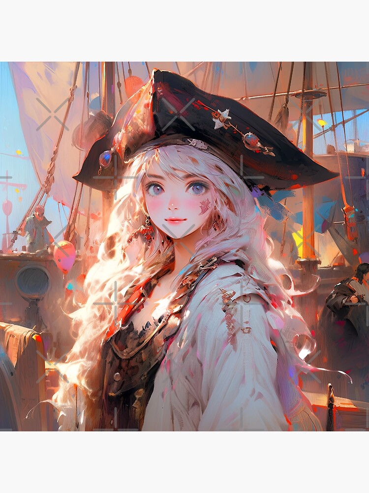 Beautiful Confident Pirate Captain Anime Girl