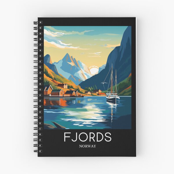 Item preview, A Pop Art Travel Print of the Fjords - Norway  designed and sold by StudioRedKoala.