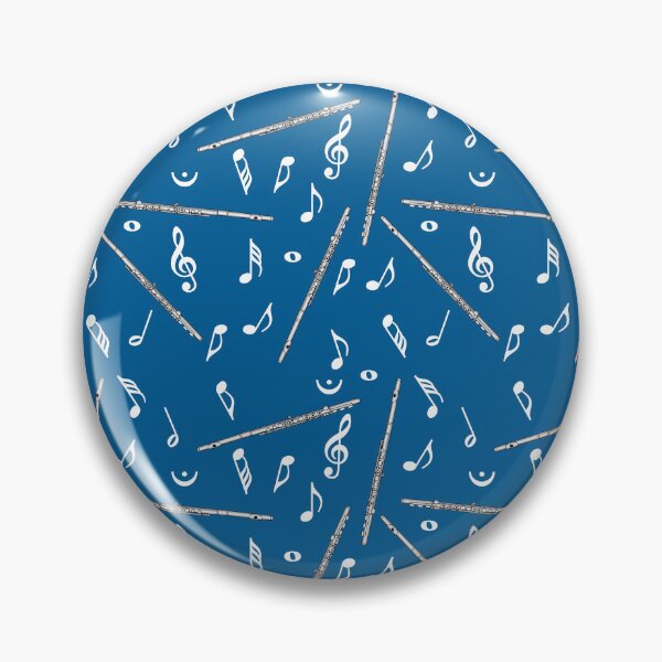 Item preview, Flute White Music Note Blue designed and sold by BartholGraphics.
