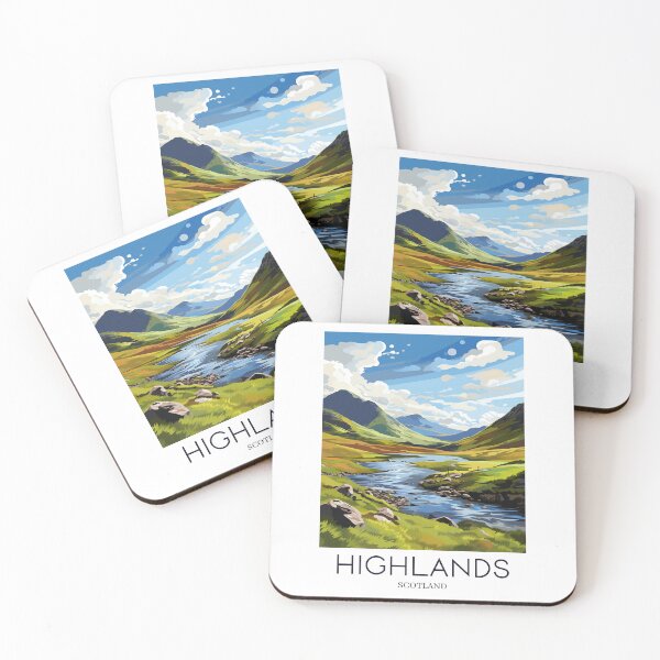 Item preview, A Pop Art Travel Print of the Highlands - Scotland  designed and sold by StudioRedKoala.