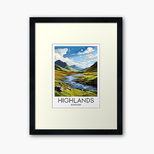 Item preview, A Pop Art Travel Print of the Highlands - Scotland  designed and sold by StudioRedKoala.