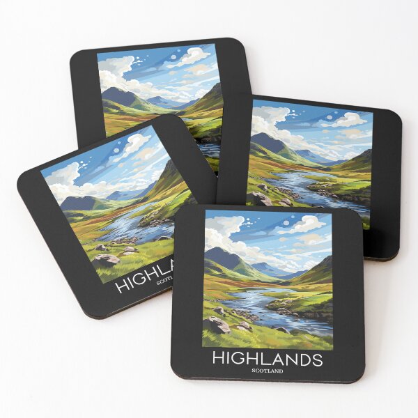 Item preview, A Pop Art Travel Print of the Highlands - Scotland  designed and sold by StudioRedKoala.