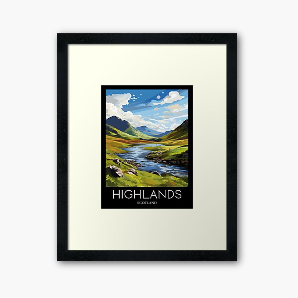 Item preview, A Pop Art Travel Print of the Highlands - Scotland  designed and sold by StudioRedKoala.