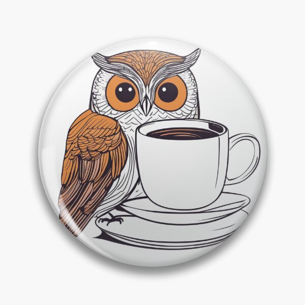 Item preview, Night Owl Drinking Coffee designed and sold by Merthh.