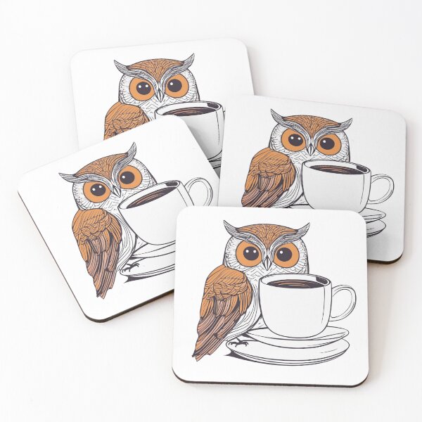 Item preview, Night Owl Drinking Coffee designed and sold by Merthh.