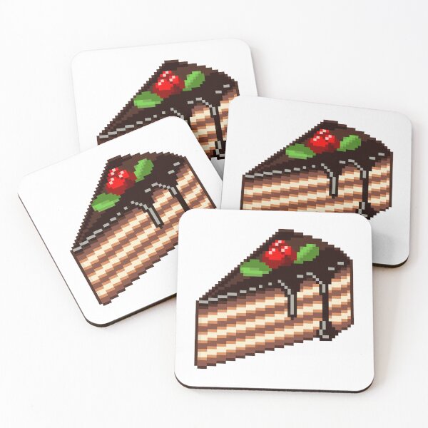 Item preview, chocolate cake pixel art designed and sold by BashPIXIE.