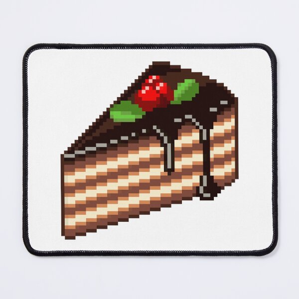 Item preview, chocolate cake pixel art designed and sold by BashPIXIE.