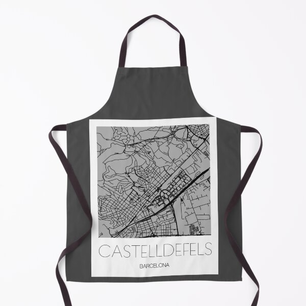 Item preview, Castelldefels, Barcelona: A Stylish Map & Typography Fusion - Black on Grey designed and sold by crispy-prints.