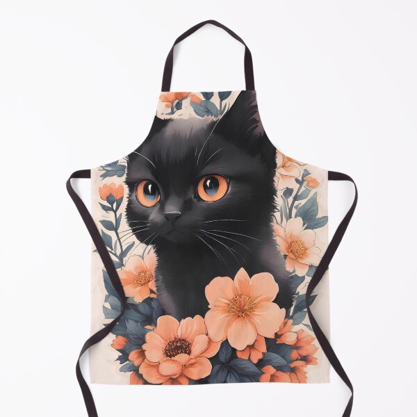 Item preview, cute black kitty flower bloom - pastel style designed and sold by ZooVerse.