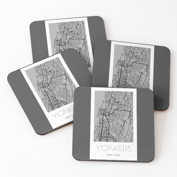 Item preview, Yonkers, New York: A Stylish Map & Typography Fusion - Black on Grey designed and sold by crispy-prints.