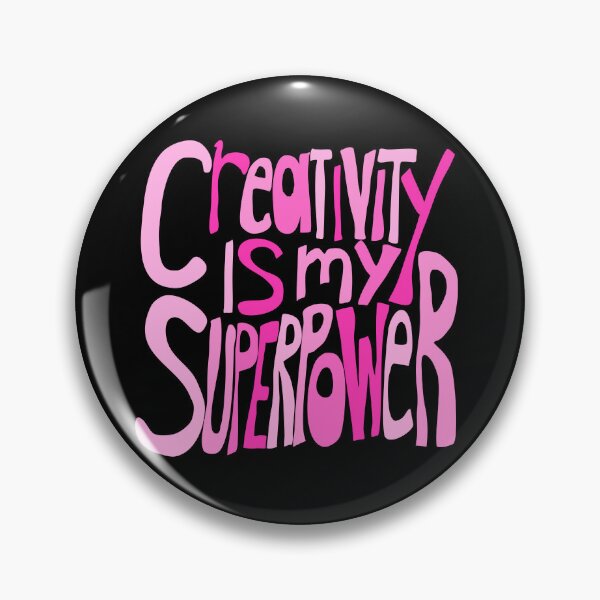 Item preview, Creativity is my Superpower Pink Black Hand Lettering designed and sold by wordznart.