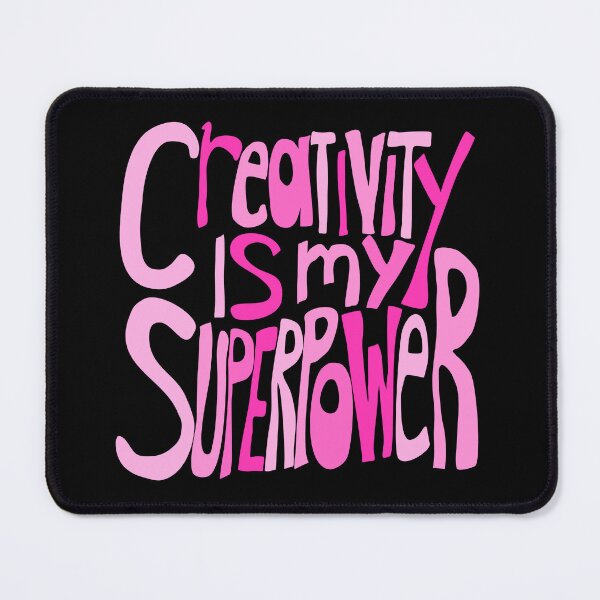 Item preview, Creativity is my Superpower Pink Black Hand Lettering designed and sold by wordznart.