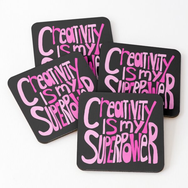Item preview, Creativity is my Superpower Pink Black Hand Lettering designed and sold by wordznart.