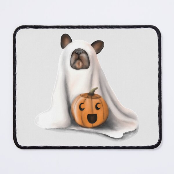 Artikelvorschau, Halloween Französische Bulldogge im Geisterkostüm entworfen und verkauft von Funsize-Art.