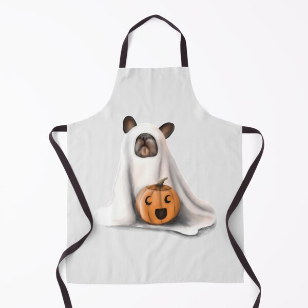 Artikelvorschau, Halloween Französische Bulldogge im Geisterkostüm entworfen und verkauft von Funsize-Art.