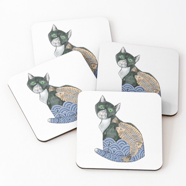 Item preview, yakuza cat-black collor pattern designed and sold by StudioViArt.