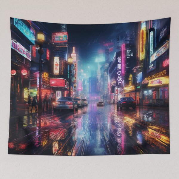 Item preview, Futuristic Neon City designed and sold by DeesDeesigns.