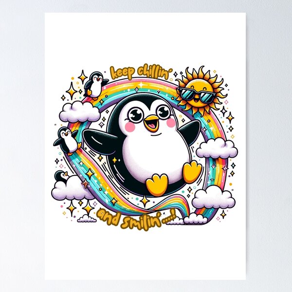 Item preview, Penguin's Day Out: Embrace the Chill Vibes designed and sold by Toph Moses.