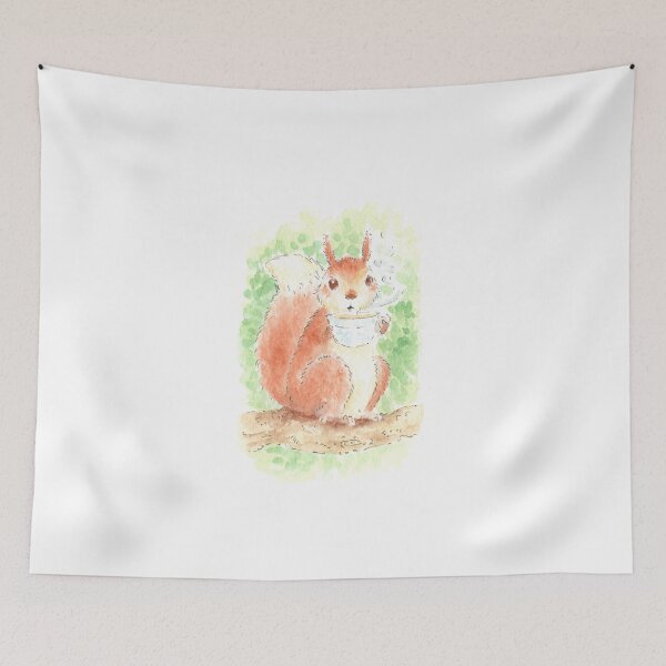 Item preview, Squirrel With Tea Watercolour designed and sold by Brett Miley.