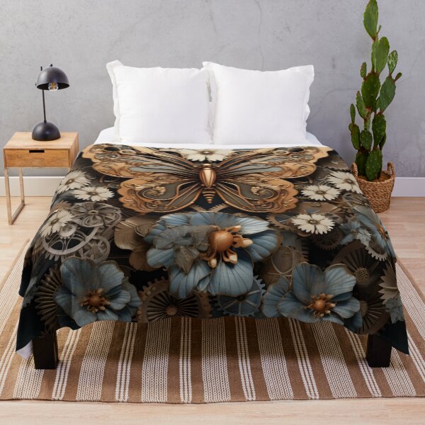 Item preview, Beautiful ornate metal flowers and butterflies art print designed and sold by dcrc.