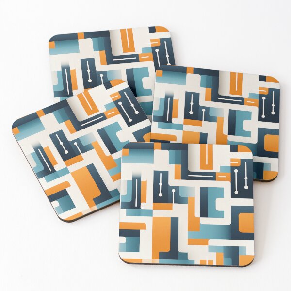 Item preview, Art Deco Blue & Orange Pattern designed and sold by ToonBrunnette.