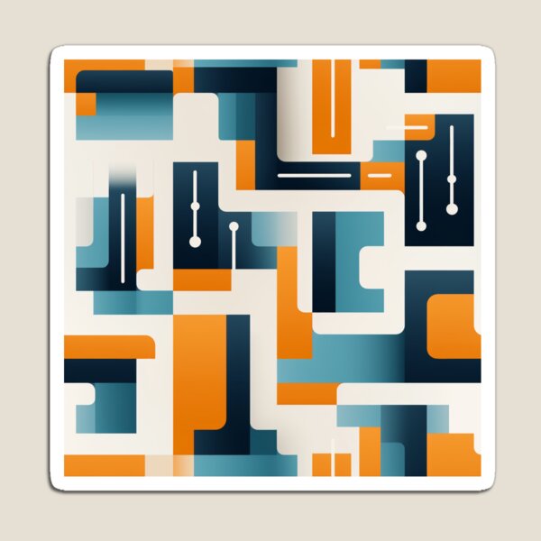 Item preview, Art Deco Blue & Orange Pattern designed and sold by ToonBrunnette.